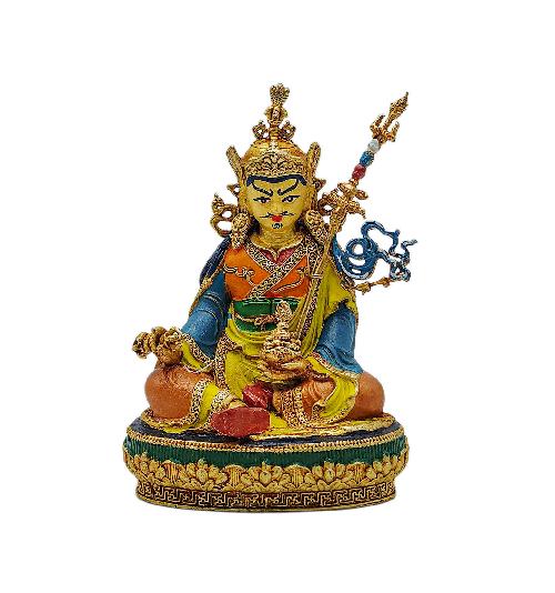 padmasambhava, Buddhist Miniature Statue, thangka Color Finishing, face Painted