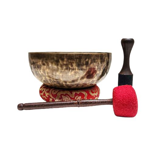 Jambati Singing Bowl, tiger Antique, Buddhist Hand Beaten, Antique Finishing, select Accessories, select Accessories