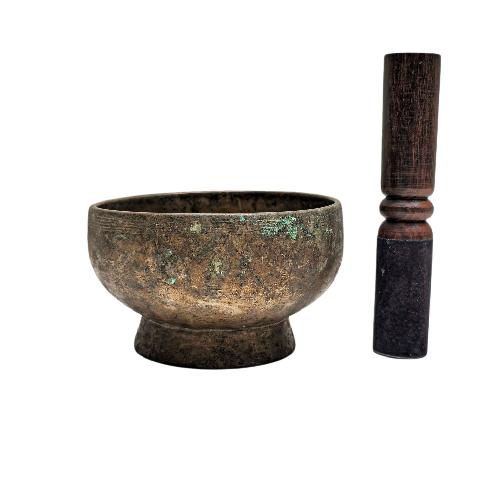 rare Find, naga Singing Bowl, Buddhist Hand Beaten, Antique Finishing, select Accessories