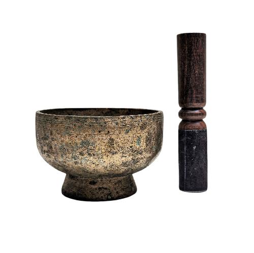 rare Find, naga Singing Bowl, Buddhist Hand Beaten, Antique Finishing, select Accessories