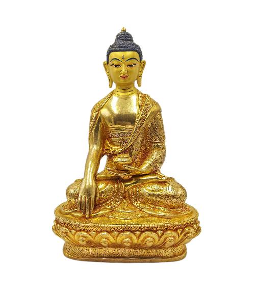 shakyamuni Buddha, Buddhist Statue, full Gold Plated, face Painted