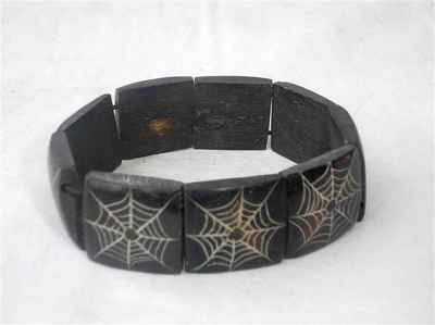 Spider Net Design Yak Bone Bracelet, Handmade In Nepal