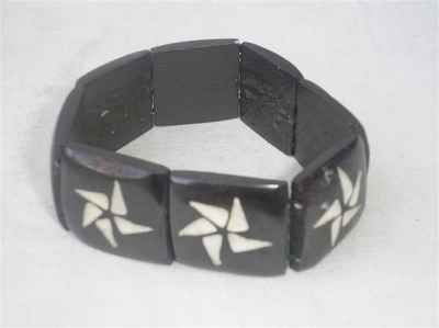 Star Design Yak Bone Bracelet, Handmade In Nepal