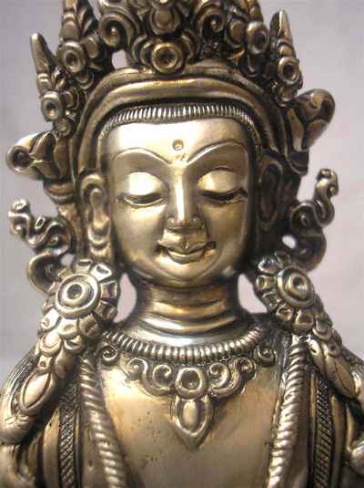 Aparimita, Buddhist Handmade Statue, Chepame, Amitayus, Silver Plated, [old Post], [remakable]