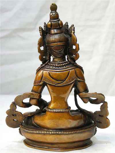 Vajrasattva Statue, [chocolate Oxidized], [old Post], [remakable]