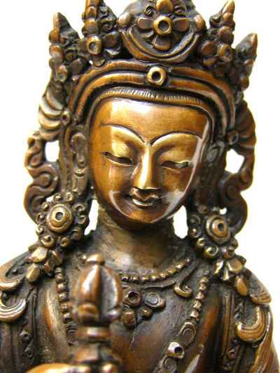 Vajrasattva Statue, [chocolate Oxidized], [old Post], [remakable]