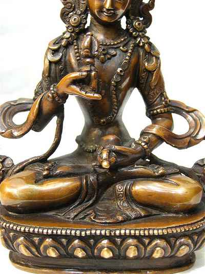 Vajrasattva Statue, [chocolate Oxidized], [old Post], [remakable]