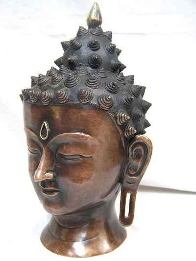 Buddha Head Statue, [black Oxidized]