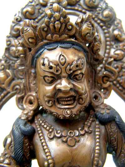 Yellow Jambhala Statue, [chocolate Oxidized], [sold]