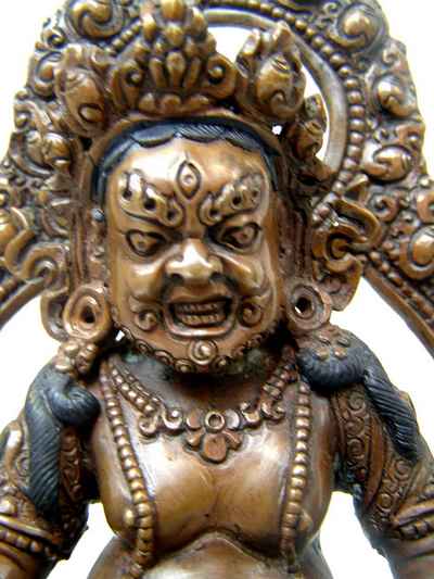 Yellow Jambhala Statue, [chocolate Oxidized], [sold]