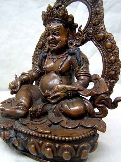 Yellow Jambhala Statue, [chocolate Oxidized], [sold]