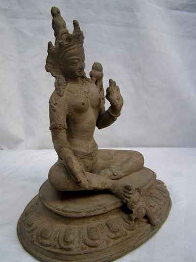 Green Tara Statue, [stone Color Finishing], [old Post], [remakable]