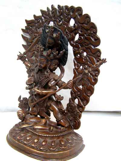 Mahakala Four Arms Statue, [chocolate Oxidized], [sold]