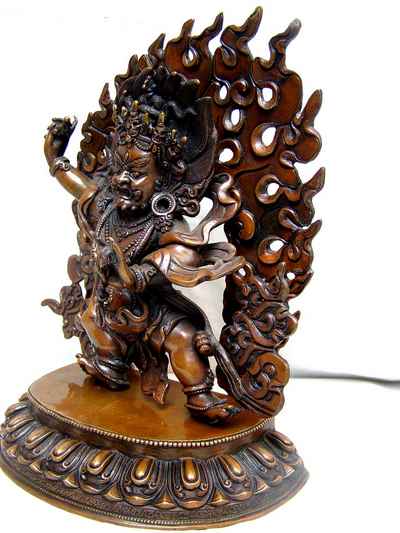 Vajrapani Statue, [chocolate Oxidized], [old Post], [remakable]