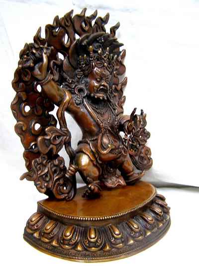 Vajrapani Statue, [chocolate Oxidized], [old Post], [remakable]