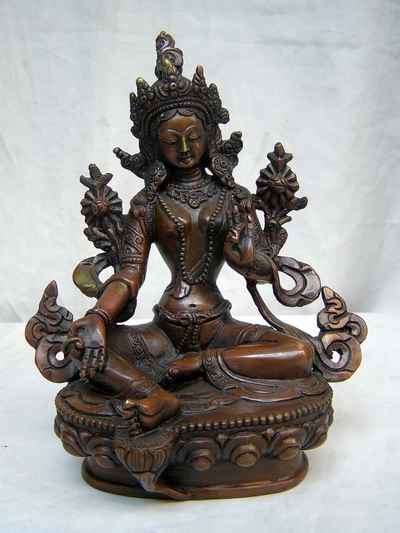 Green Tara Statue, [chocolate Oxidized], [sold]