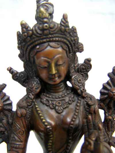 Green Tara Statue, [chocolate Oxidized], [sold]