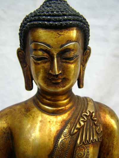 Shakyamuni Buddha Statue, [full Gold Plated], [antique Finishing], [sold]