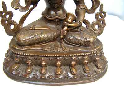 Vajrasattva Statue, [chocolate Oxidized], [old Post], [remakable]