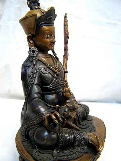 Padmasambhava, Buddhist Handmade Statue, Double Color Oxidation