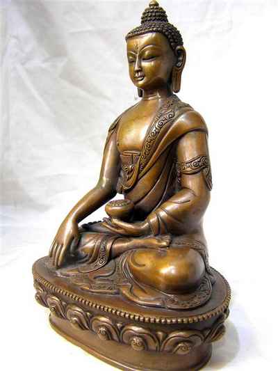 Shakyamuni Buddha Statue, [chocolate Oxidize], [old Post], [remakable]