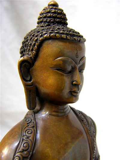 Shakyamuni Buddha Statue, [chocolate Oxidize], [old Post], [remakable]