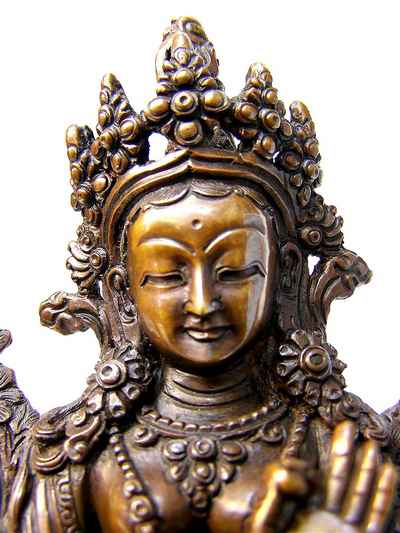 Green Tara Statue, [chocolate Oxidize], [old Post], [remakable]