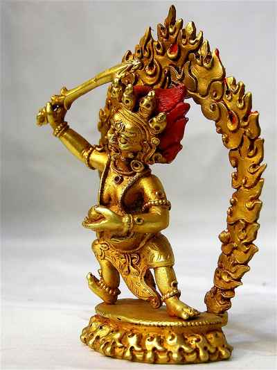 Mahakala Statue, [full Gold Plated]