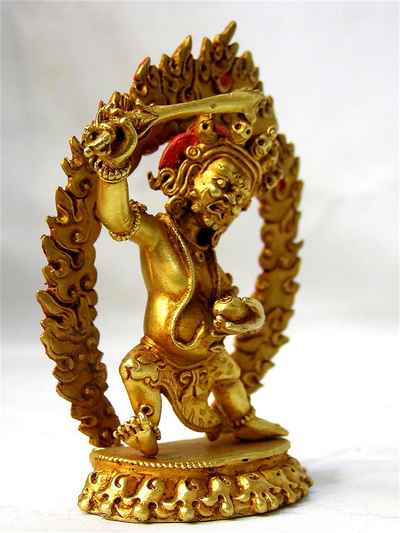 Mahakala Statue, [full Gold Plated]