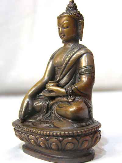Shakyamuni Buddha Statue, [chocolate Oxidize], [old Post], [remakable]