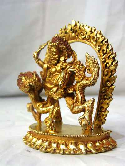 White Jambhala Statue, [full Gold Plated]