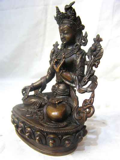 White Tara Statue, [chocolate Oxidize], [old Post], [remakable]