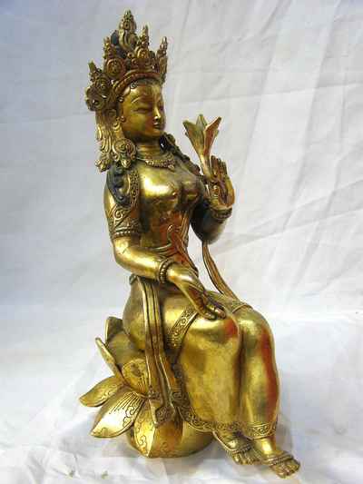 Lotus Tara Statue, [full Gold Plated], [sold]