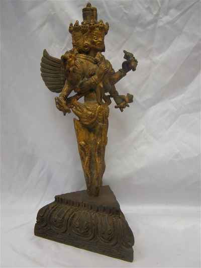 Vajrakilaya - Dorje Phurba Statue, [full Gold Plated], [antique Finishing], [sold]