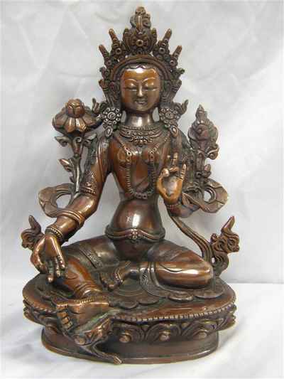 Green Tara Statue, [chocolate Oxidize], [sold]