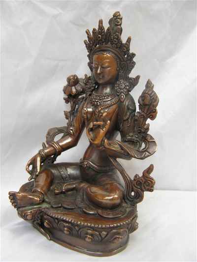 Green Tara Statue, [chocolate Oxidize], [sold]