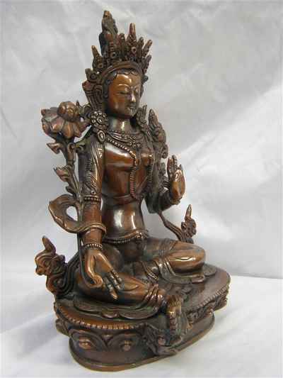 Green Tara Statue, [chocolate Oxidize], [sold]