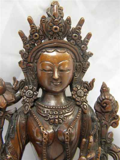 Green Tara Statue, [chocolate Oxidize], [sold]