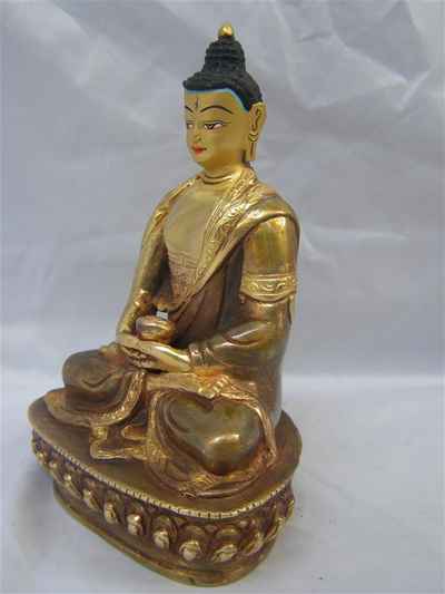 [best Price], Amitabha Buddha Statue, [partly Gold Plated], [painted Face], For A Gift, Altars And Buddhist Ritual