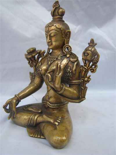 White Tara Statue, [bronze Finishing], [master Quality], [rare Find], [sold]