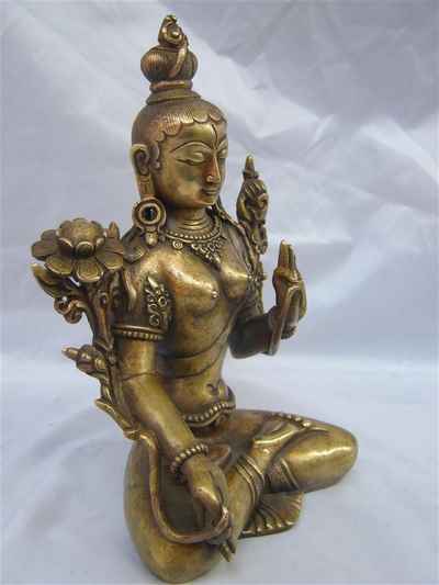 White Tara Statue, [bronze Finishing], [master Quality], [rare Find], [sold]