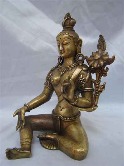 Green Tara Statue, [bronze Finishing], [master Quality], [rare Find], [sold]