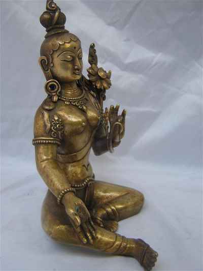 Green Tara Statue, [bronze Finishing], [master Quality], [rare Find], [sold]