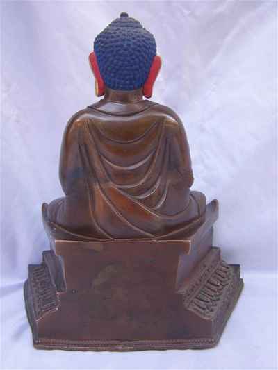 Japanese Style Buddha Statue, [chocolate Oxidized], [painted Face], [sold]