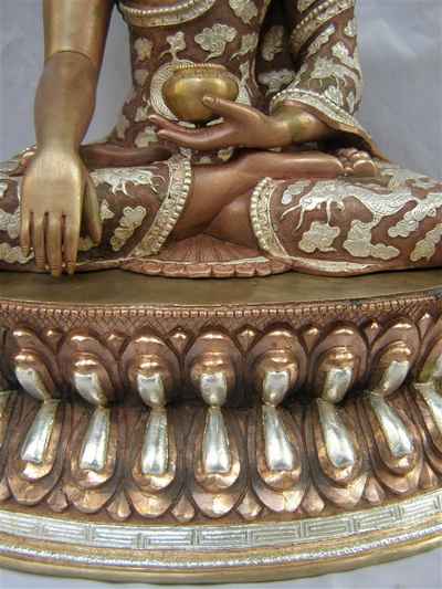 Shakyamuni Buddha Statue, [glossy], With Silver Work, [sold]