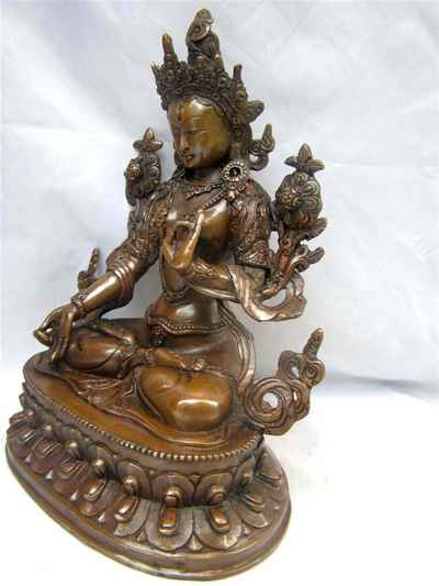 White Tara Statue, [chocolate Oxidize], [old Post], [remakable]