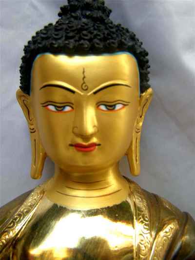 [best Price], Shakyamuni Buddha Statue, [partly Gold Plated], [painted Face], [old Post], [remakable]