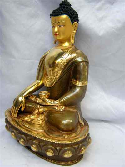 [best Price], Shakyamuni Buddha Statue, [partly Gold Plated], [painted Face], [old Post], [remakable]