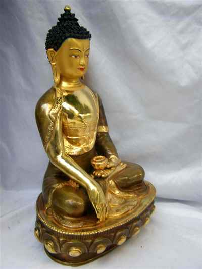 [best Price], Shakyamuni Buddha Statue, [partly Gold Plated], [painted Face], [old Post], [remakable]