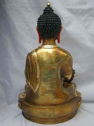 [best Price], Medicine Buddha Statue, [partly Gold Plated], [painted Face], [old Post], [remakable]
